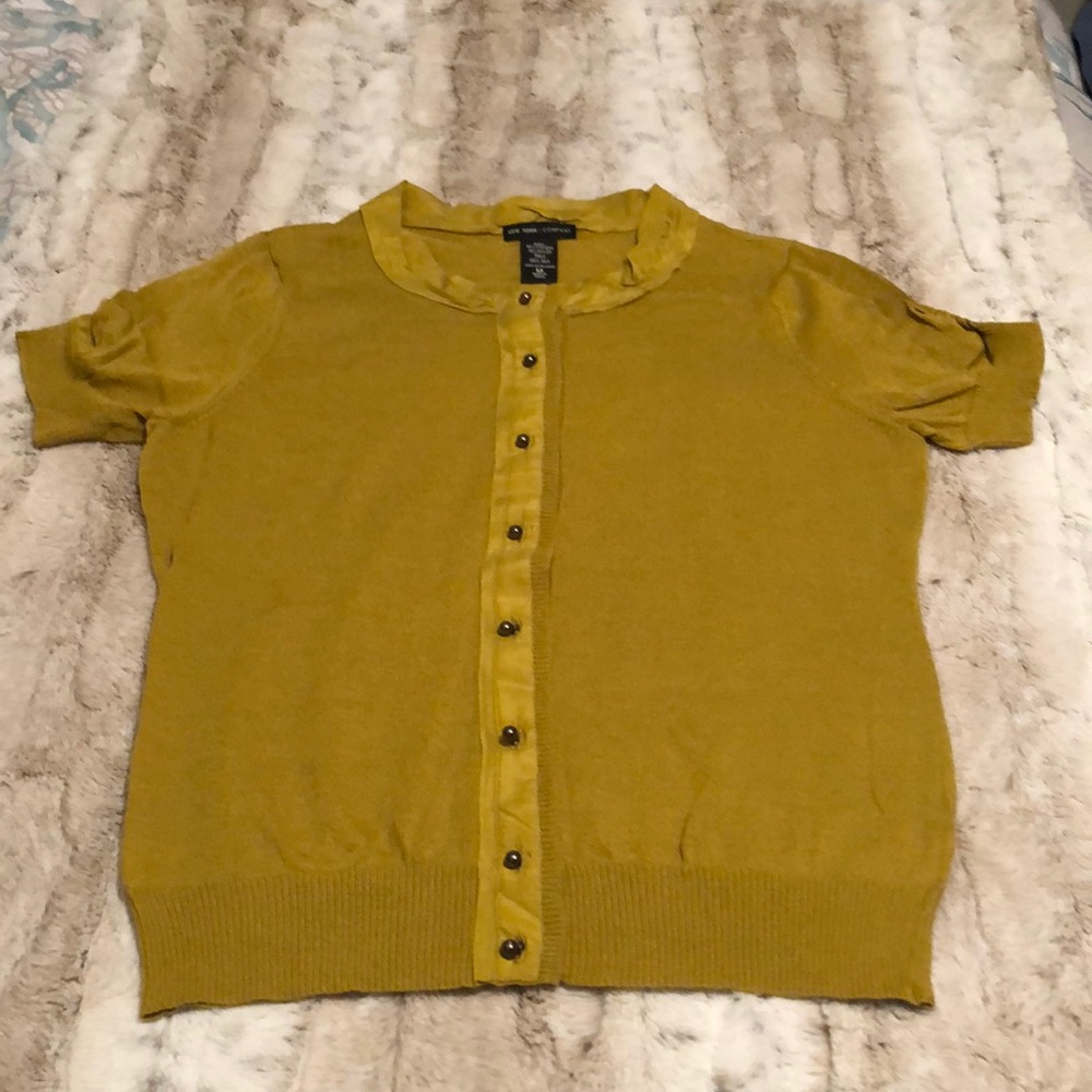 NY&CO Sweater Top with Silk Trim